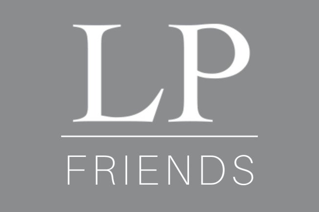 Logo featuring the letters LP and the word Friends