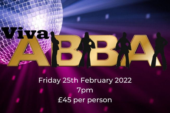 Promotional image for Viva ABBA event on February 25, 2022
